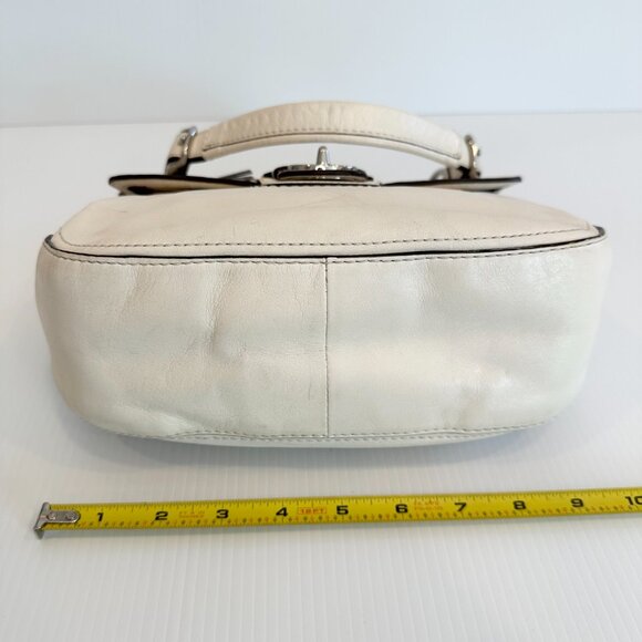 COACH Willis Limited Edition 70th Anniversary - Chalk Leather w/ Striped Lining - Picture 11 of 16